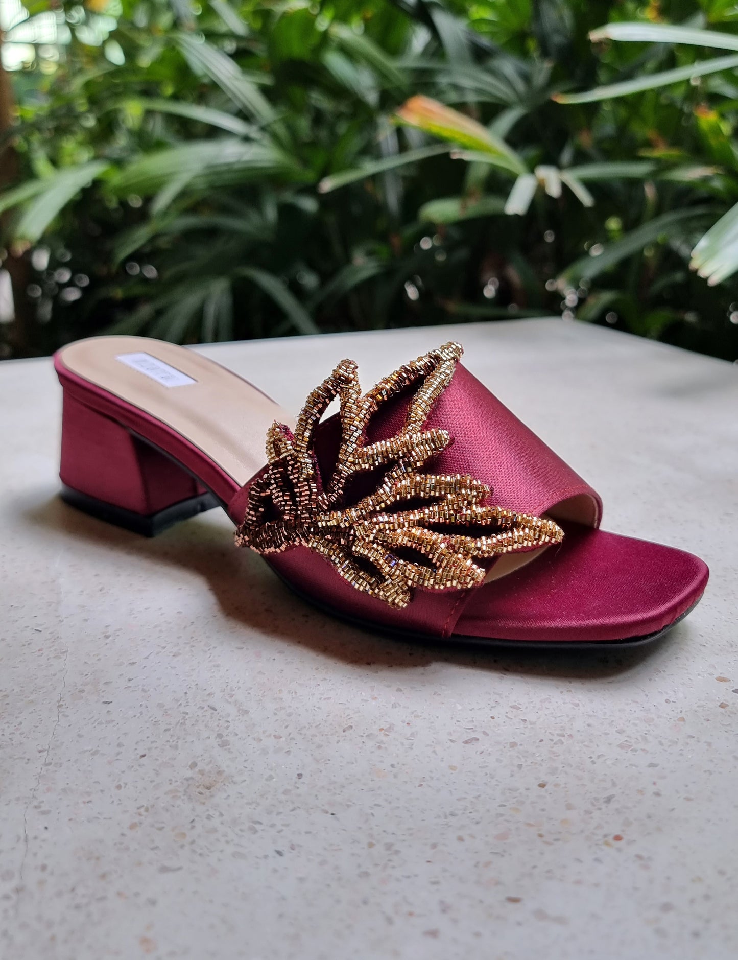 Mid heel - Maroon Shimmering Wing