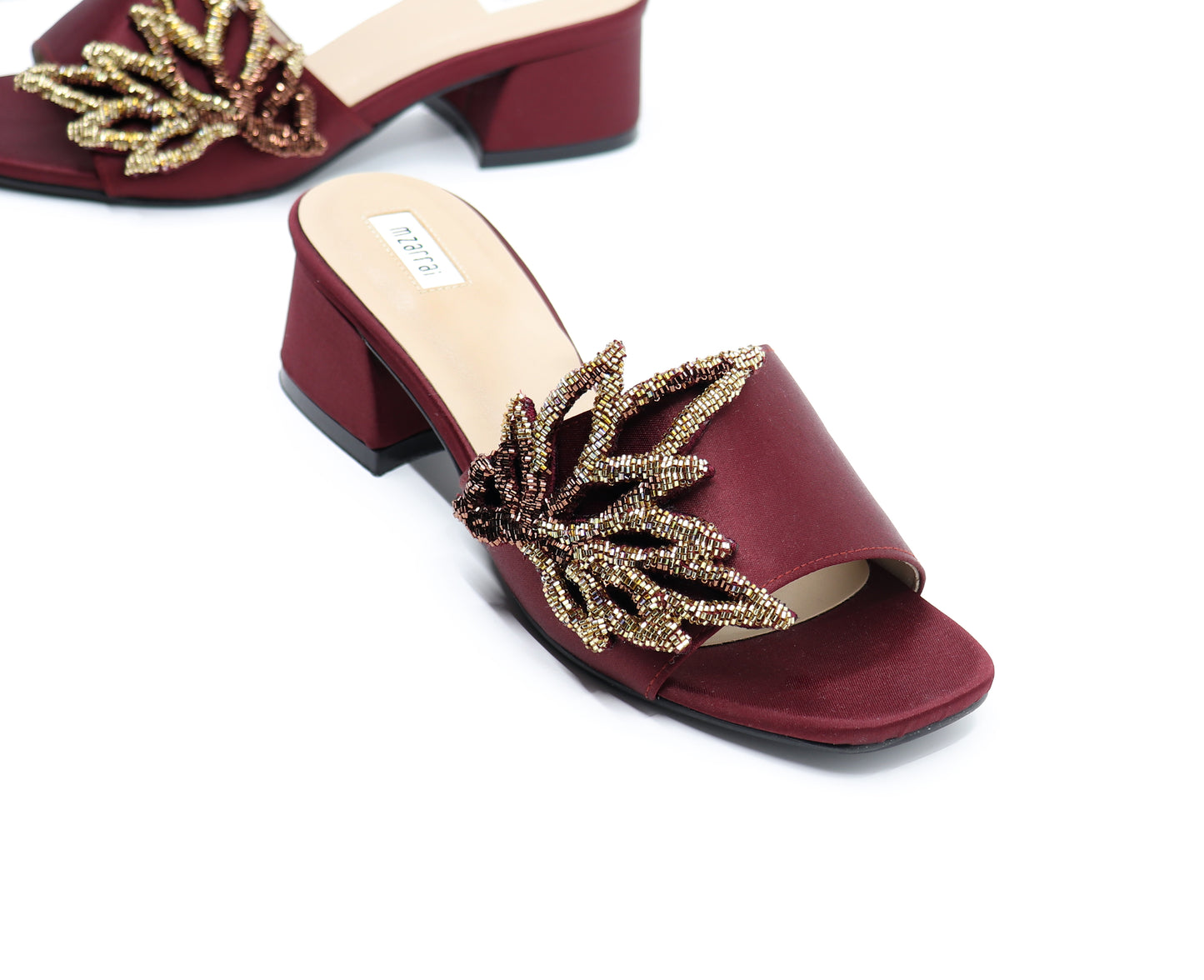 Mid heel - Maroon Shimmering Wing