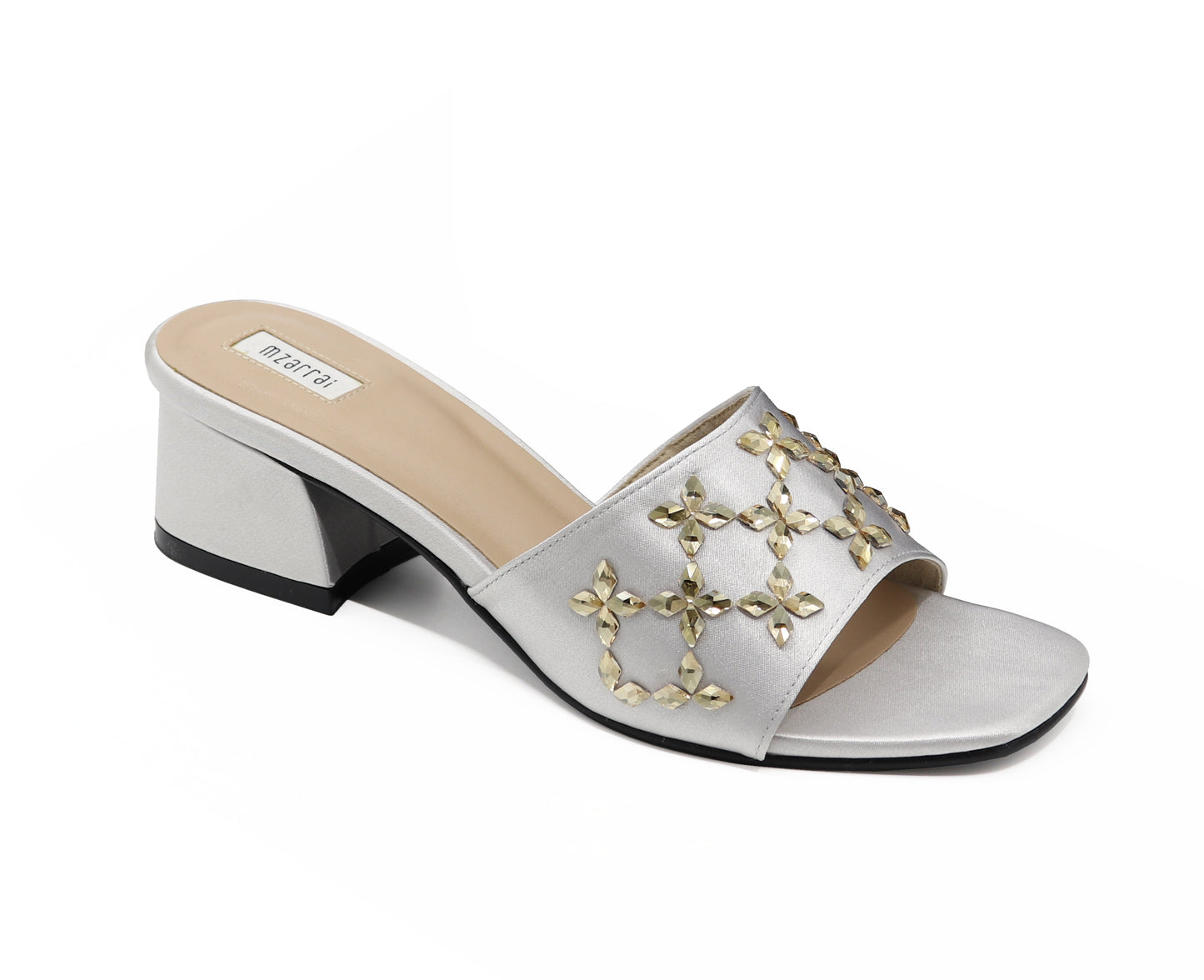 Alaq Special occasions - Silver satin midheel