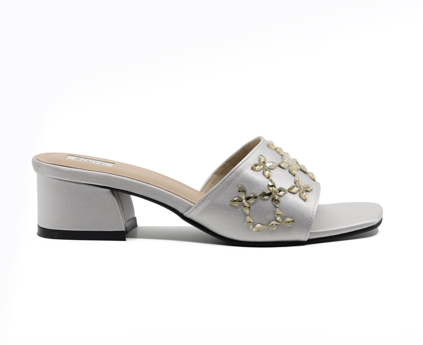 Alaq Special occasions - Silver satin midheel